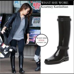 GIVENCHY ZIP SLICKER TALL BLACK RAIN BOOTS EUR 40